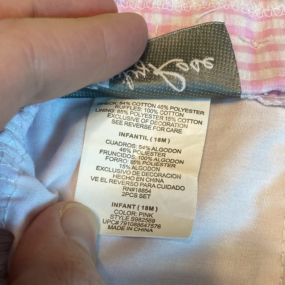 Emily Rose Girls Size 18 Month Pink Gingham Butterfly Bows Summer Sun Dress